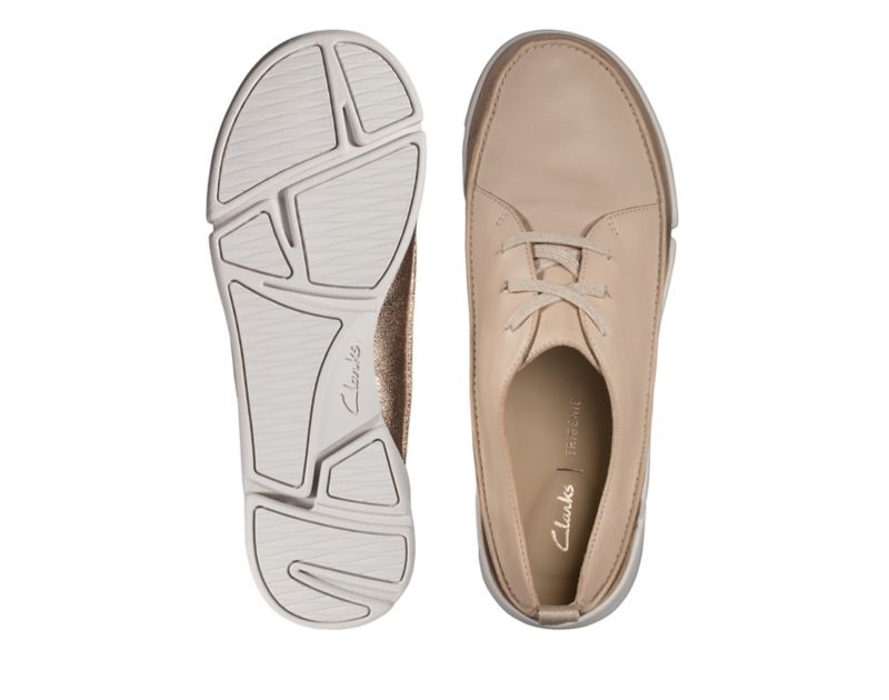 Clarks Tri Clara Trainers Flat Shoes Skin Women - India I0V6439-Q4
