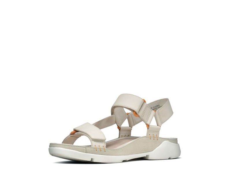 Clarks Tri Sporty Sandals Flat Sandals White Women - India Z4J3076-H5