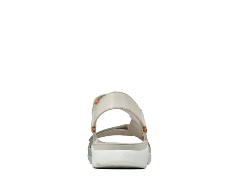 Clarks Tri Sporty Sandals Flat Sandals White Women - India Z4J3076-H5