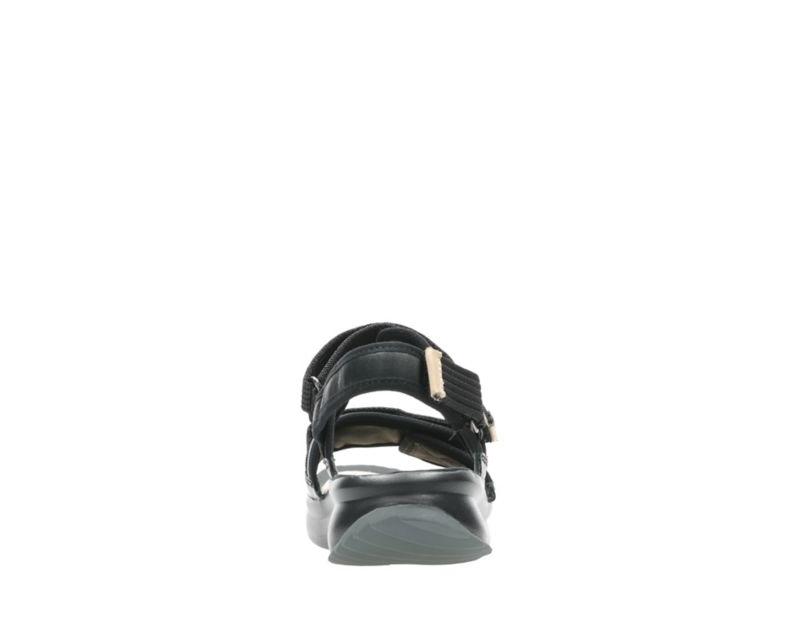 Clarks Tri Walk Flat Sandals Black Women - India N2K6159-X7