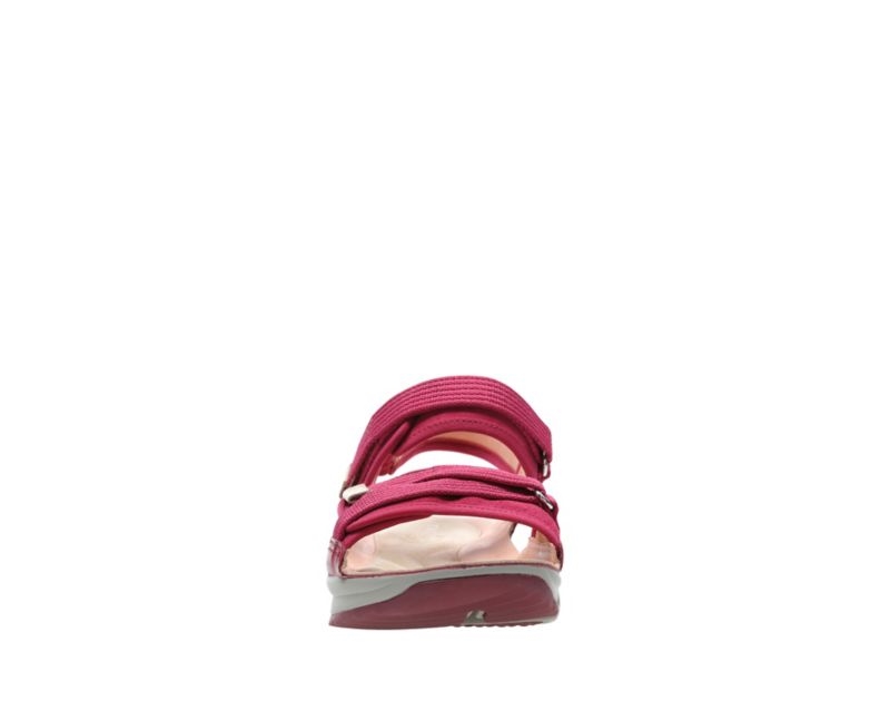 Clarks Tri Walk Sandals Flat Sandals Burgundy Women - India D7N3304-S2