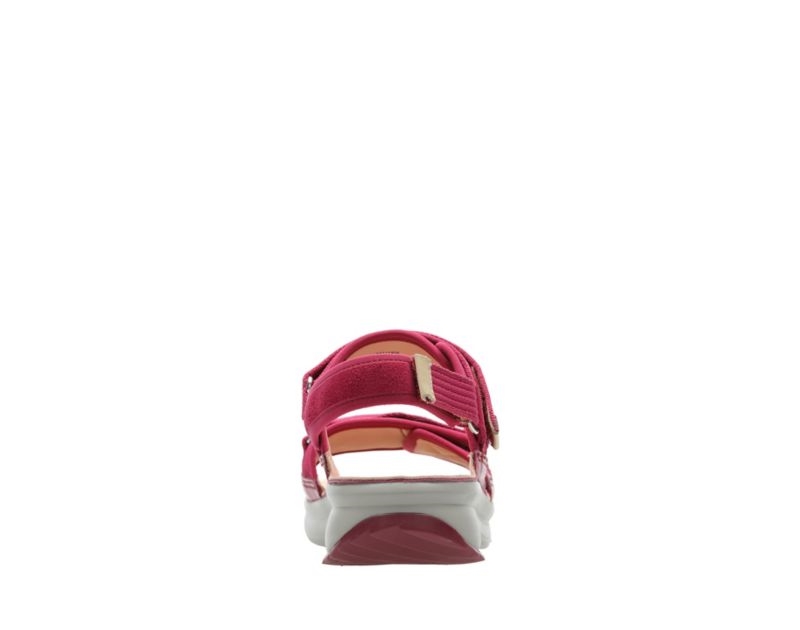 Clarks Tri Walk Sandals Flat Sandals Burgundy Women - India D7N3304-S2