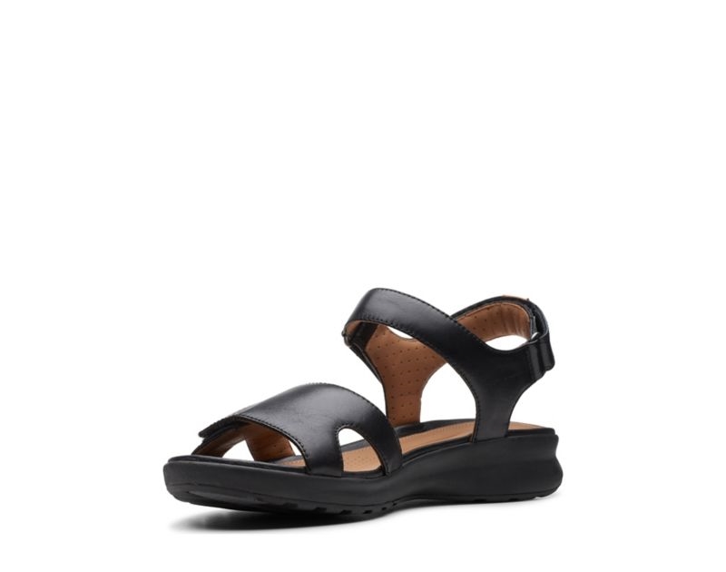 Clarks Un Adorn Calm Sandals Flat Sandals Black Women - India L6H7425-J5