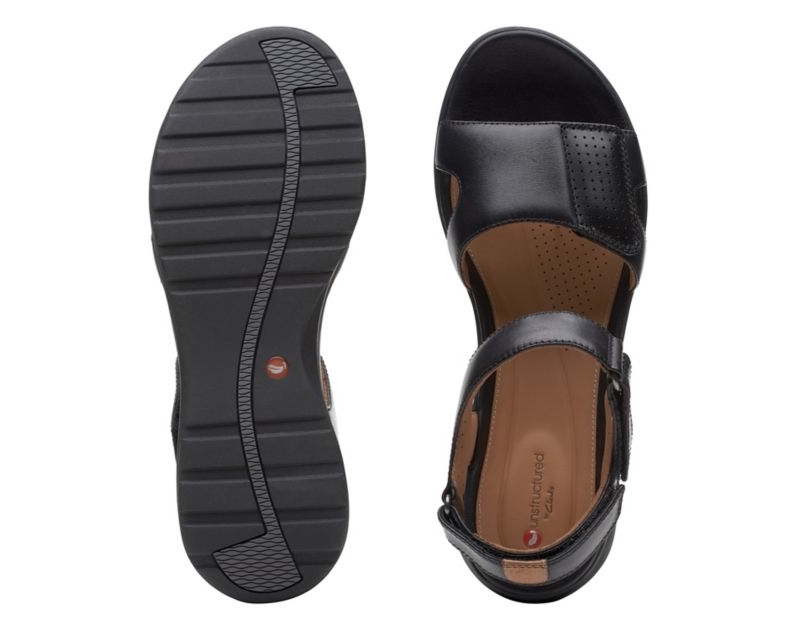 Clarks Un Adorn Calm Sandals Flat Sandals Black Women - India L6H7425-J5