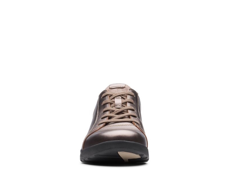 Clarks Un Adorn Lace Trainers Copper Metal Women - India O4M4071-Z9