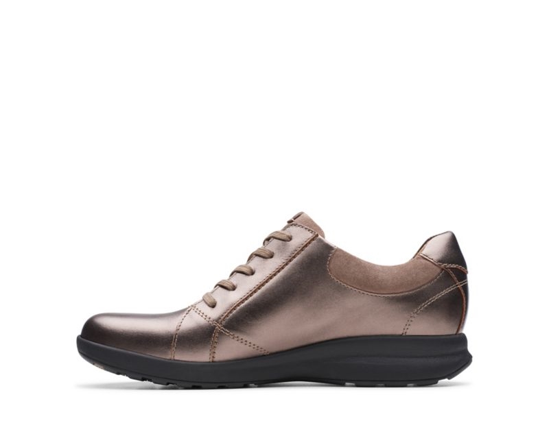 Clarks Un Adorn Lace Trainers Copper Metal Women - India O4M4071-Z9