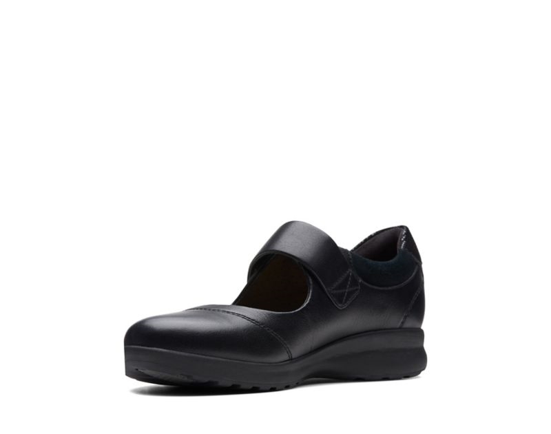 Clarks Un Adorn Strap Work Shoes Wide Fit Shoes Black Women - India E4I4038-T0