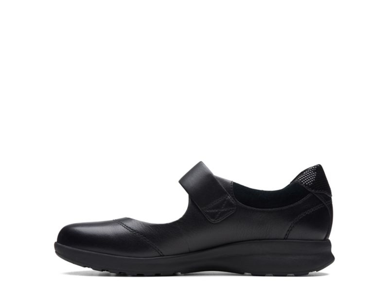 Clarks Un Adorn Strap Work Shoes Wide Fit Shoes Black Women - India E4I4038-T0