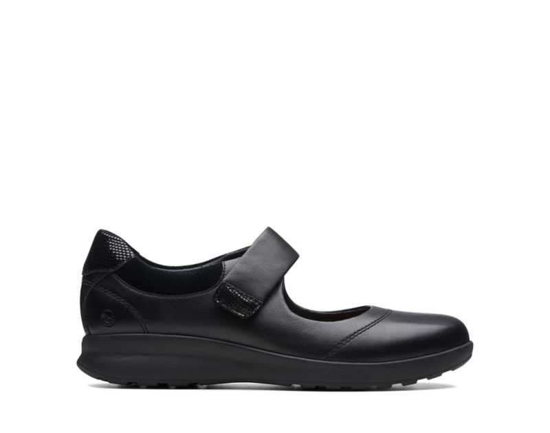Clarks Un Adorn Strap Work Shoes Wide Fit Shoes Black Women - India E4I4038-T0