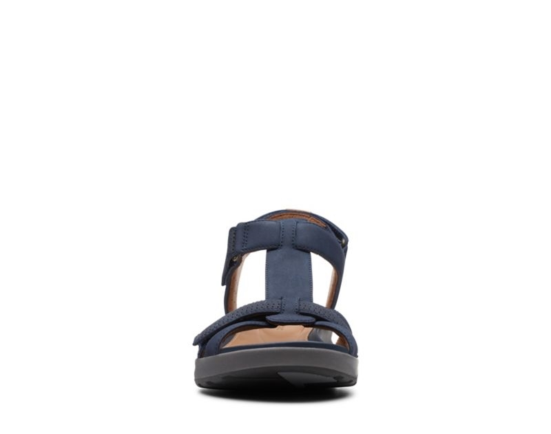 Clarks Un Adorn Vibe Flat Sandals Navy Women - India H3J8066-S3