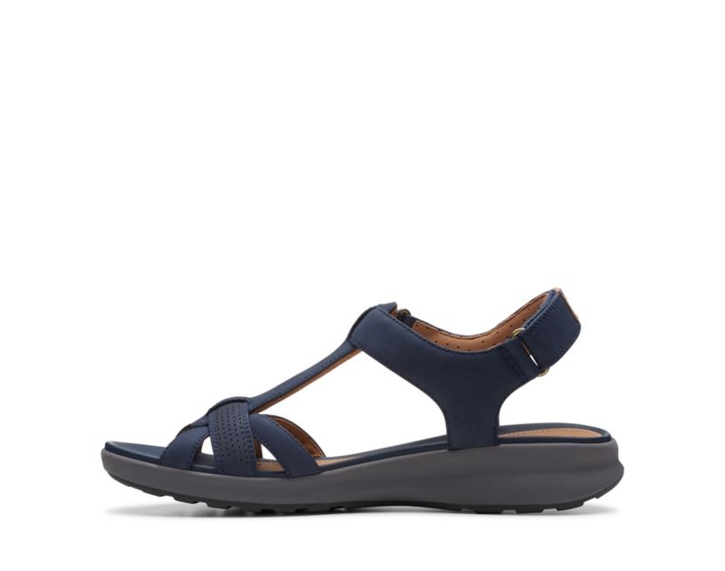 Clarks Un Adorn Vibe Flat Sandals Navy Women - India H3J8066-S3