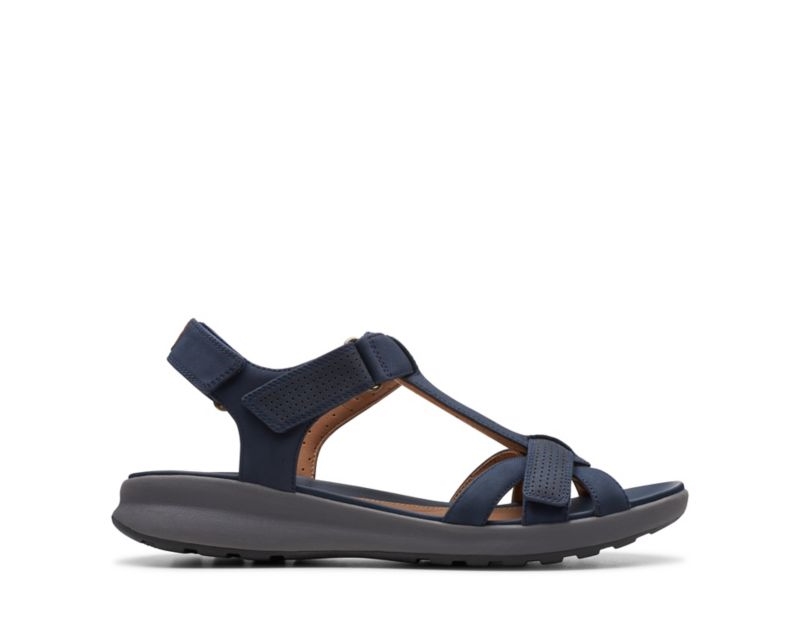 Clarks Un Adorn Vibe Flat Sandals Navy Women - India H3J8066-S3