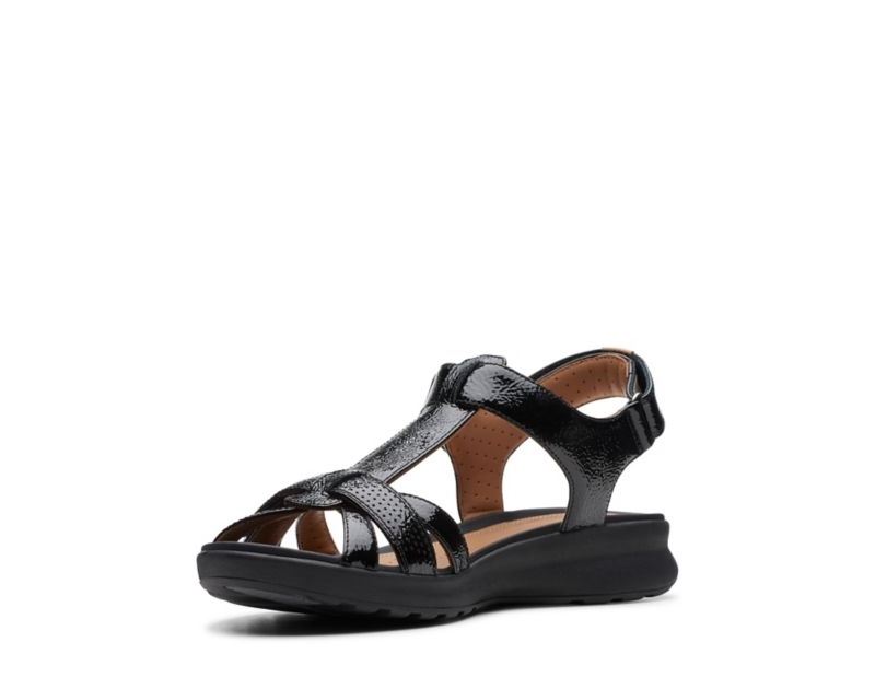 Clarks Un Adorn Vibe Sandals Flat Sandals Black Women - India Y4W4916-H0