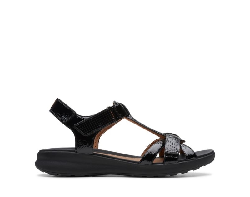 Clarks Un Adorn Vibe Sandals Flat Sandals Black Women - India Y4W4916-H0