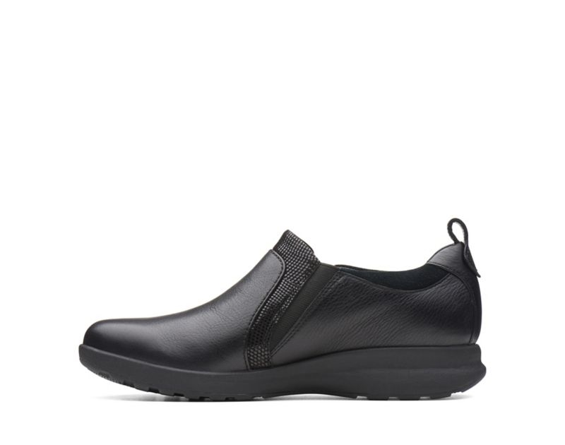Clarks Un Adorn Zip Work Shoes Flat Shoes Black Women - India F1I8968-T0