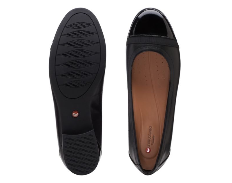 Clarks Un Blush Cap2 Ballet Pumps Black Women - India A6W6194-H7