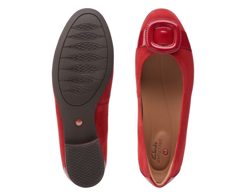 Clarks Un Blush Cove Flat Shoes Red Women - India A8S7774-H6