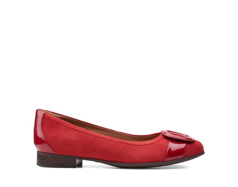 Clarks Un Blush Cove Flat Shoes Red Women - India A8S7774-H6