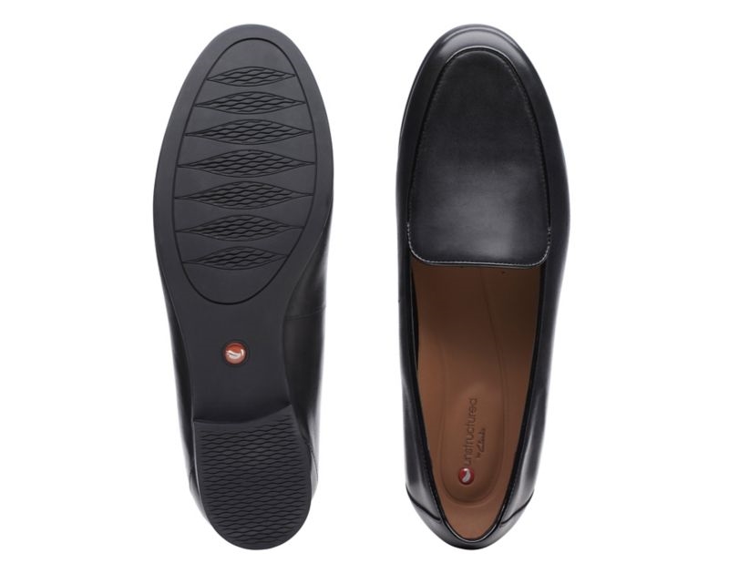 Clarks Un Blush Ease Loafers Flat Shoes Black Women - India Y7H2595-Q2