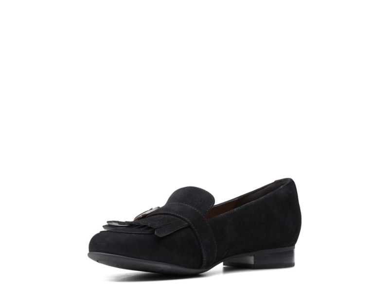 Clarks Un Blush Fame Loafers Flat Shoes Black Women - India Z8J4972-R0