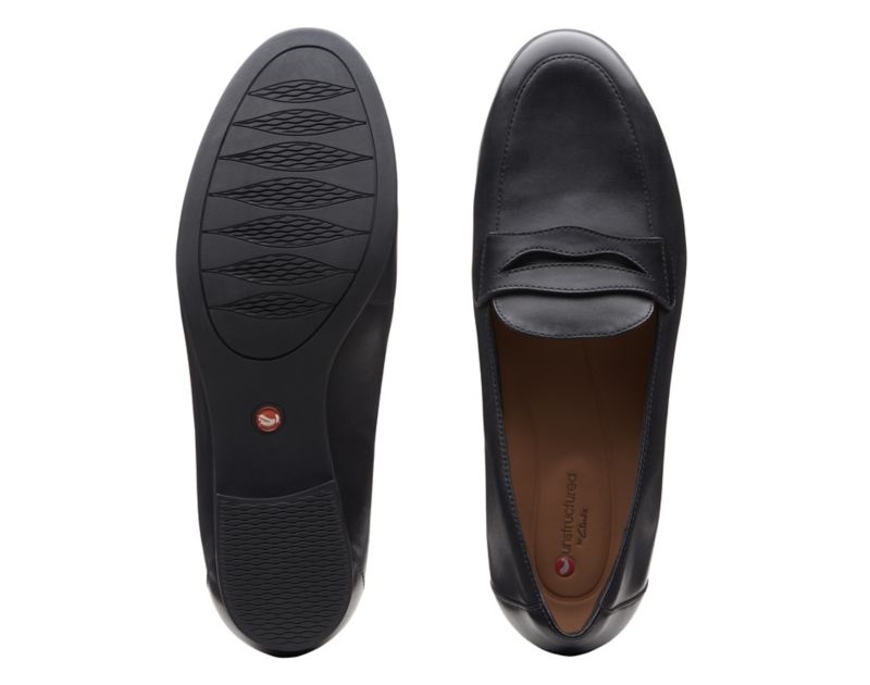 Clarks Un Blush Go Loafers Wide Fit Shoes Black Women - India F3P5838-D0