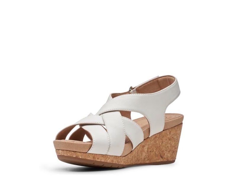 Clarks Un Capri Step Heeled Sandals White Women - India L9C7968-T7