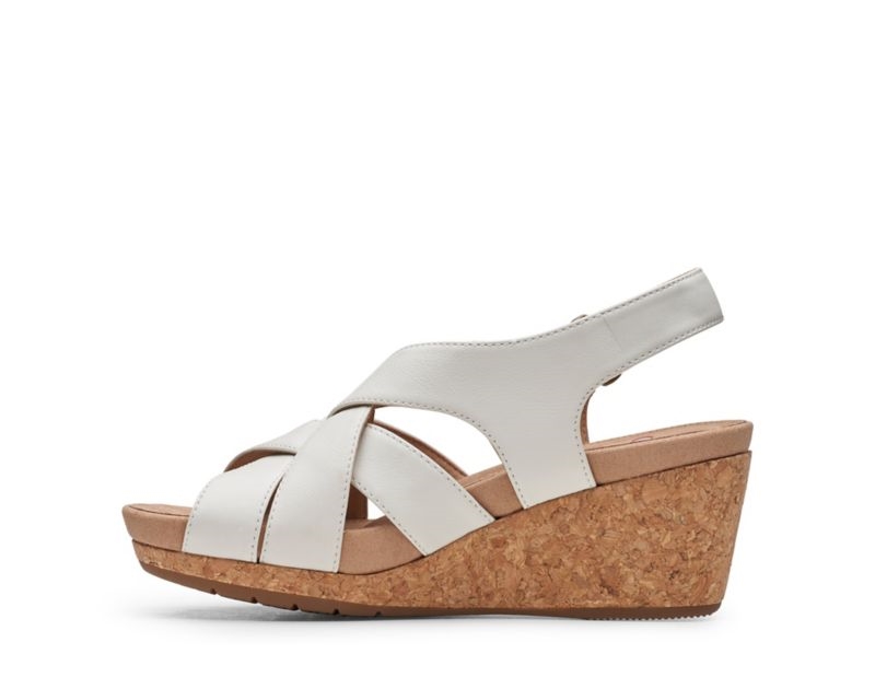 Clarks Un Capri Step Heeled Sandals White Women - India L9C7968-T7