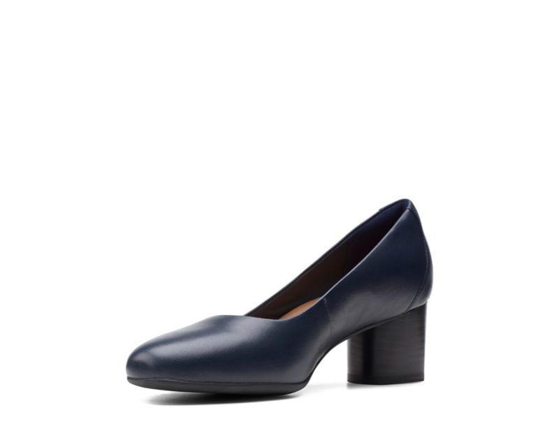 Clarks Un Cosmo Dress Heeled Shoes Wide Fit Shoes Navy Women - India J3H8340-C4