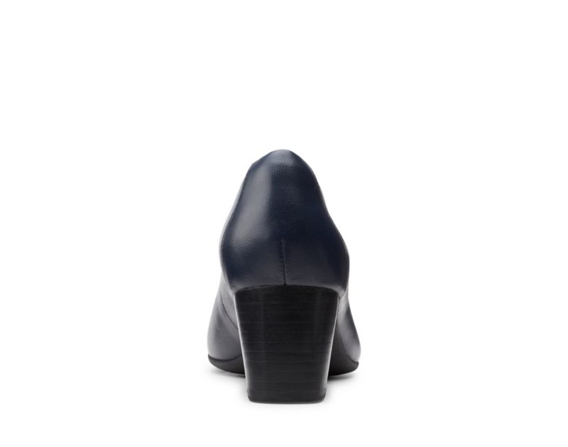 Clarks Un Cosmo Dress Heeled Shoes Wide Fit Shoes Navy Women - India J3H8340-C4