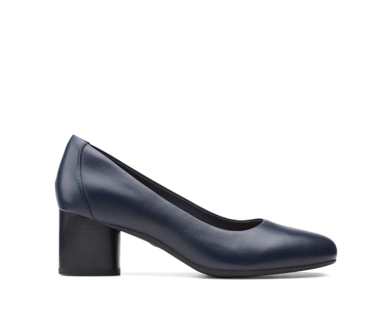 Clarks Un Cosmo Dress Heeled Shoes Wide Fit Shoes Navy Women - India J3H8340-C4