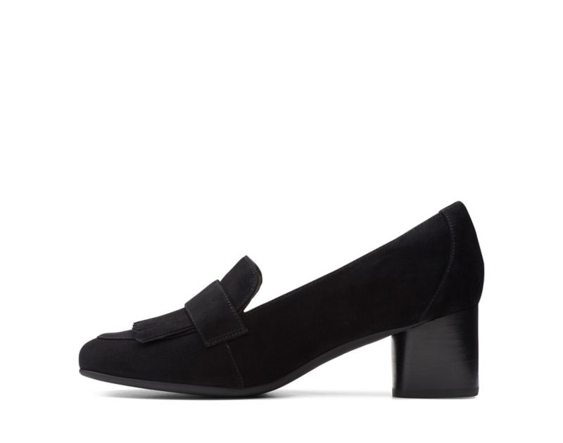 Clarks Un Cosmo Go Loafers Heels Black Women - India S3N7414-A4