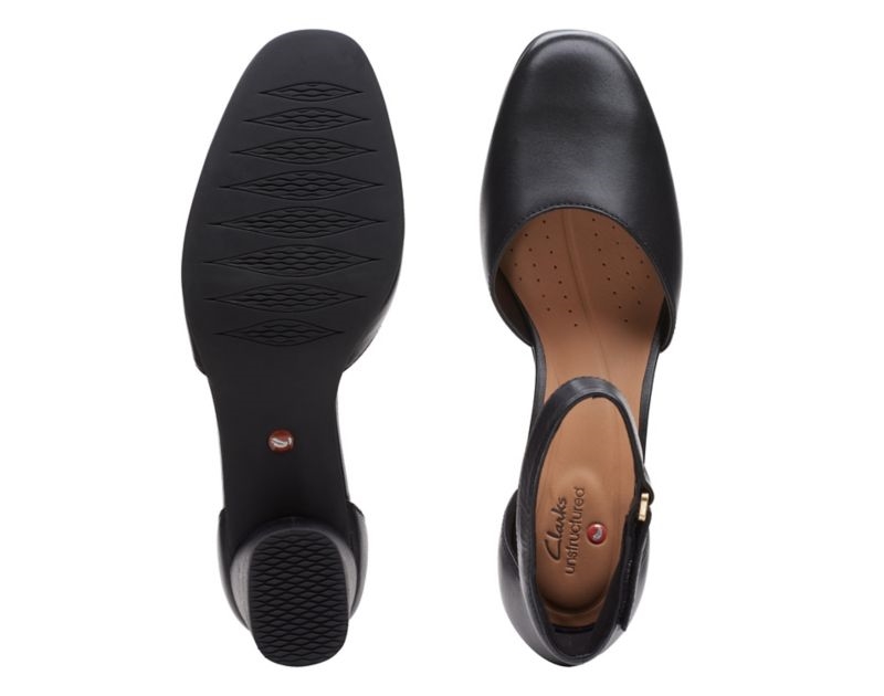 Clarks Un Cosmo Strap Heeled Shoes Wide Fit Shoes Black Women - India P5V6931-X6
