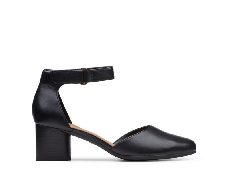 Clarks Un Cosmo Strap Heeled Shoes Wide Fit Shoes Black Women - India P5V6931-X6