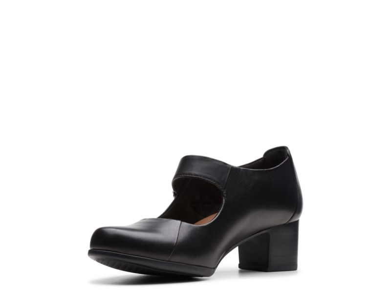 Clarks Un Damson Vibe Heeled Shoes Wide Fit Shoes Black Women - India D5S7182-O1