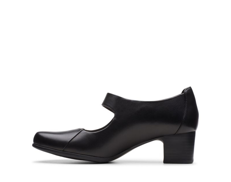 Clarks Un Damson Vibe Heeled Shoes Wide Fit Shoes Black Women - India D5S7182-O1