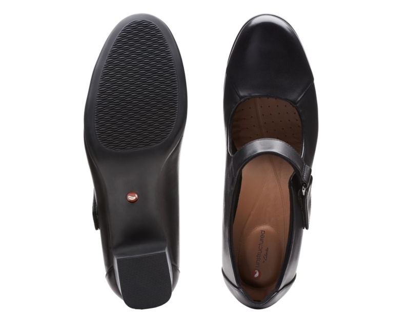 Clarks Un Damson Vibe Heeled Shoes Wide Fit Shoes Black Women - India D5S7182-O1
