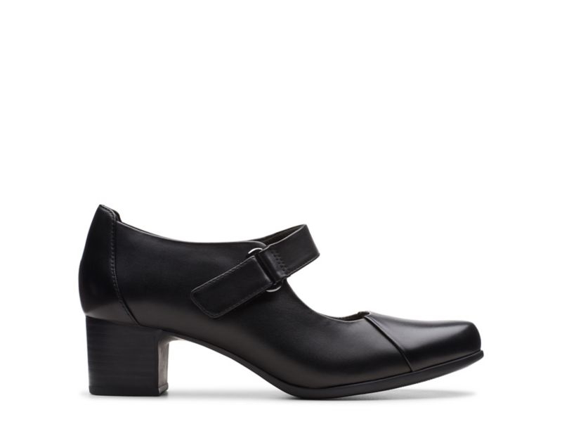 Clarks Un Damson Vibe Heeled Shoes Wide Fit Shoes Black Women - India D5S7182-O1