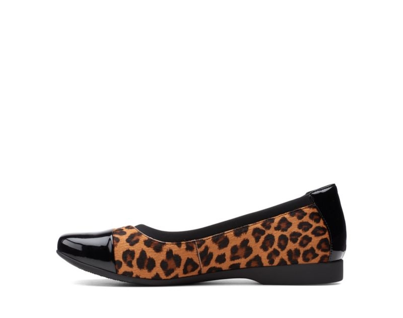 Clarks Un Darcey Cap 2 Flat Shoes Leopard Women - India T8E2024-I5