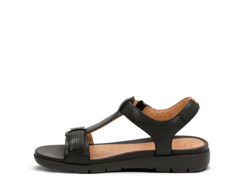 Clarks Un Haywood Sandals Flat Sandals Black Women - India I1L3063-D6