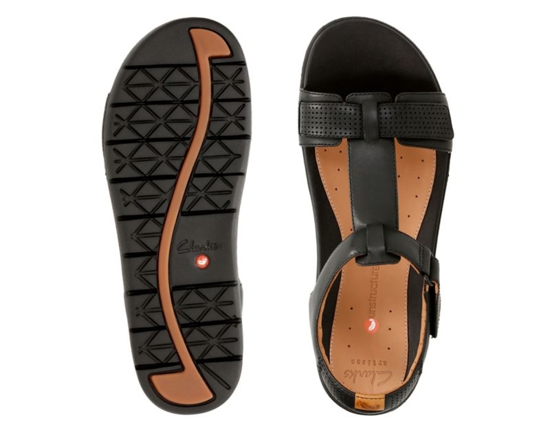 Clarks Un Haywood Sandals Flat Sandals Black Women - India I1L3063-D6