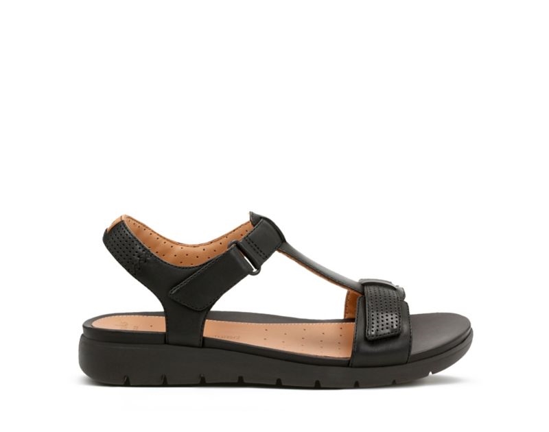 Clarks Un Haywood Sandals Flat Sandals Black Women - India I1L3063-D6