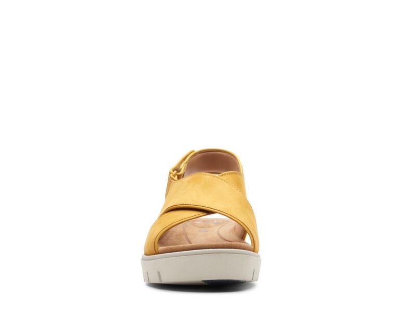 Clarks Un Karely Sun Wedge Sandals Yellow Women - India D2O0048-N7