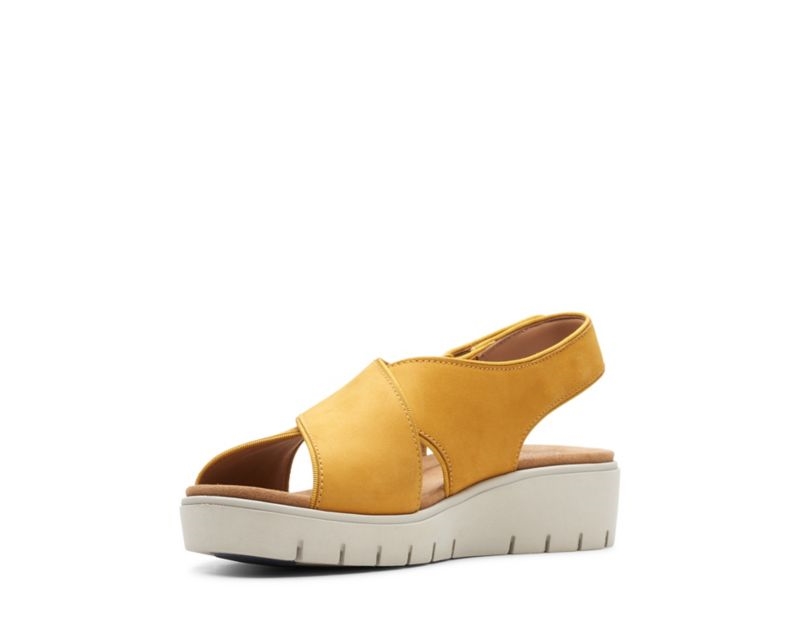 Clarks Un Karely Sun Wedge Sandals Yellow Women - India D2O0048-N7