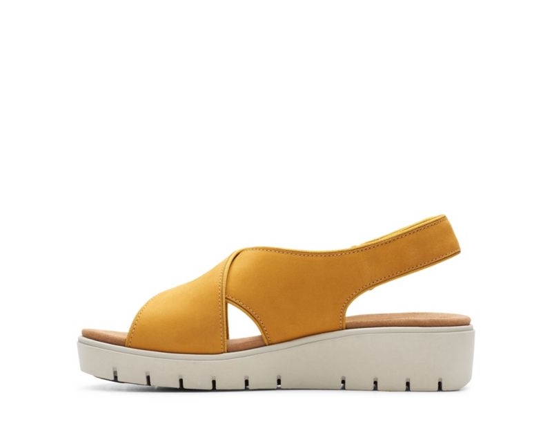Clarks Un Karely Sun Wedge Sandals Yellow Women - India D2O0048-N7
