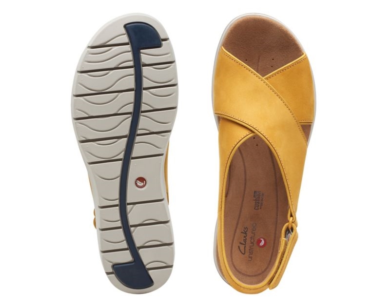 Clarks Un Karely Sun Wedge Sandals Yellow Women - India D2O0048-N7
