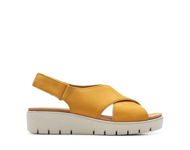 Clarks Un Karely Sun Wedge Sandals Yellow Women - India D2O0048-N7