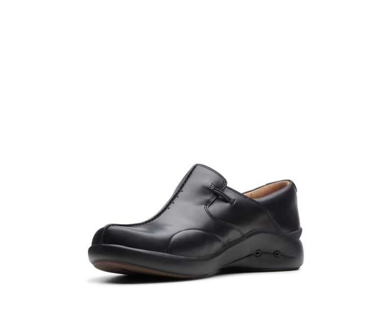 Clarks Un Loop 2 Walk Work Shoes Flat Shoes Black Women - India F8F3797-W3