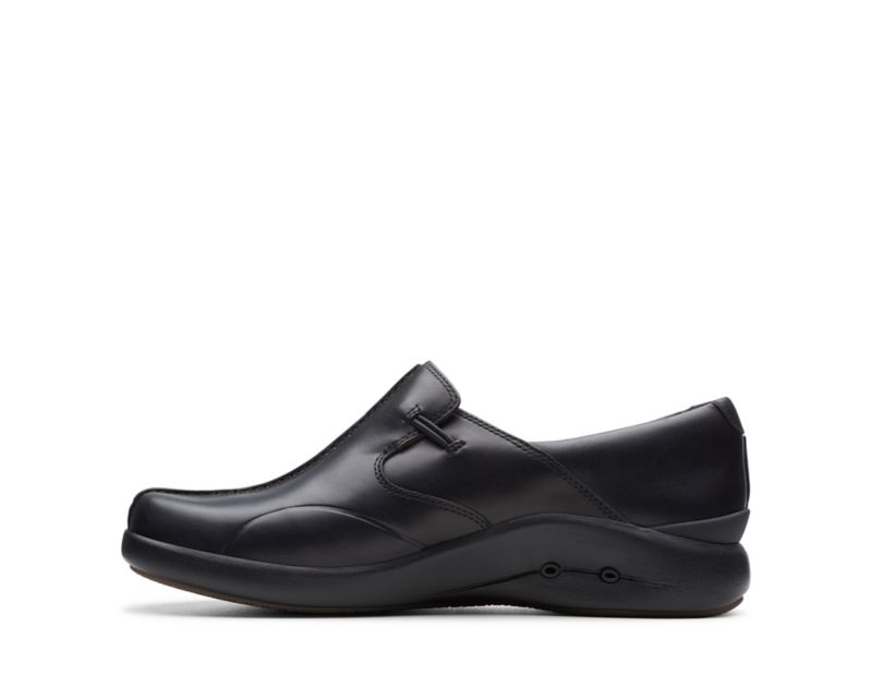 Clarks Un Loop 2 Walk Work Shoes Flat Shoes Black Women - India F8F3797-W3