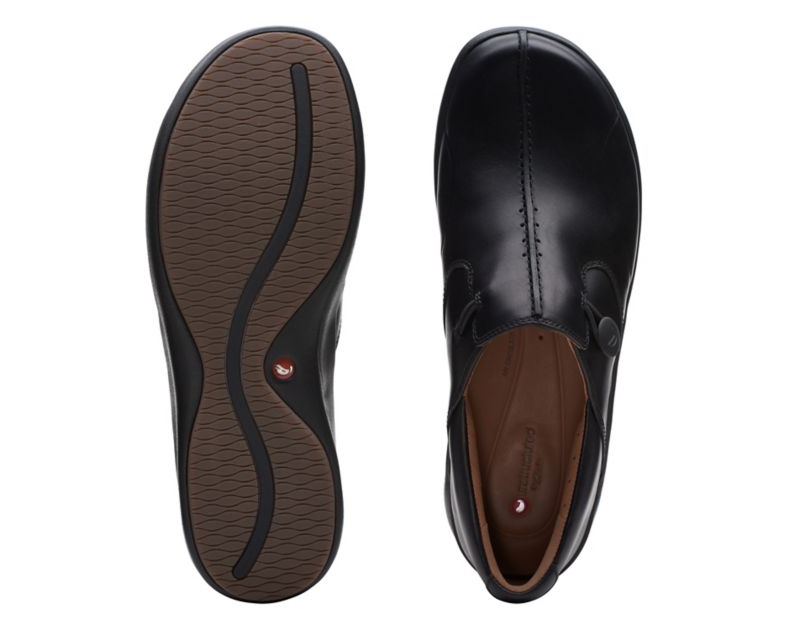 Clarks Un Loop 2 Walk Work Shoes Flat Shoes Black Women - India F8F3797-W3
