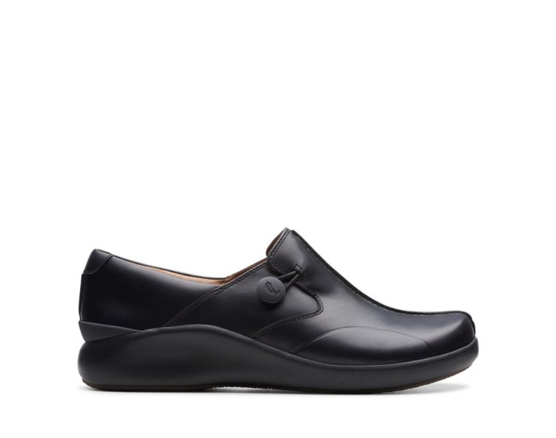 Clarks Un Loop 2 Walk Work Shoes Flat Shoes Black Women - India F8F3797-W3